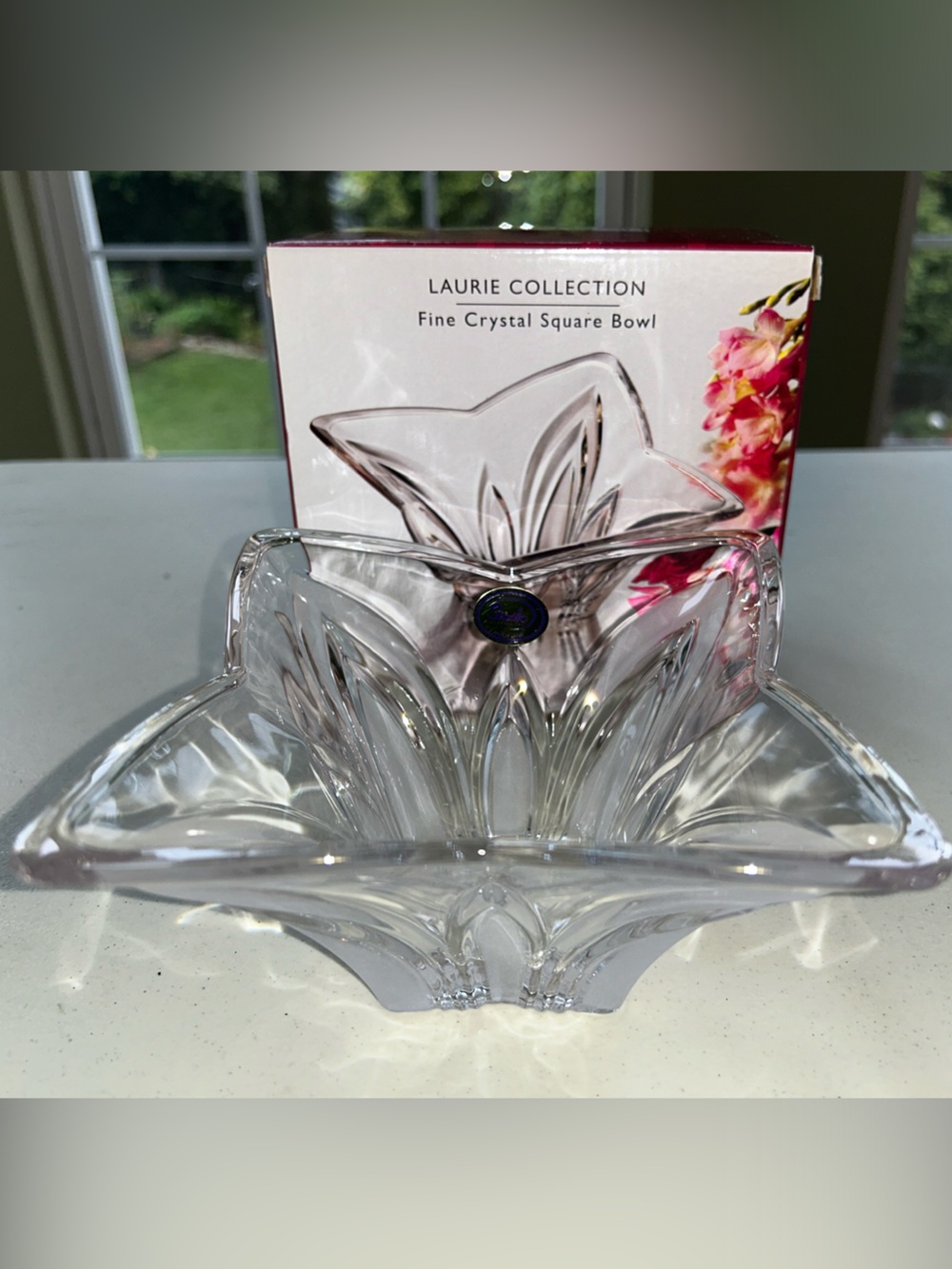 NIB - Laurie Collection - Clear Crystal Square Bowl
